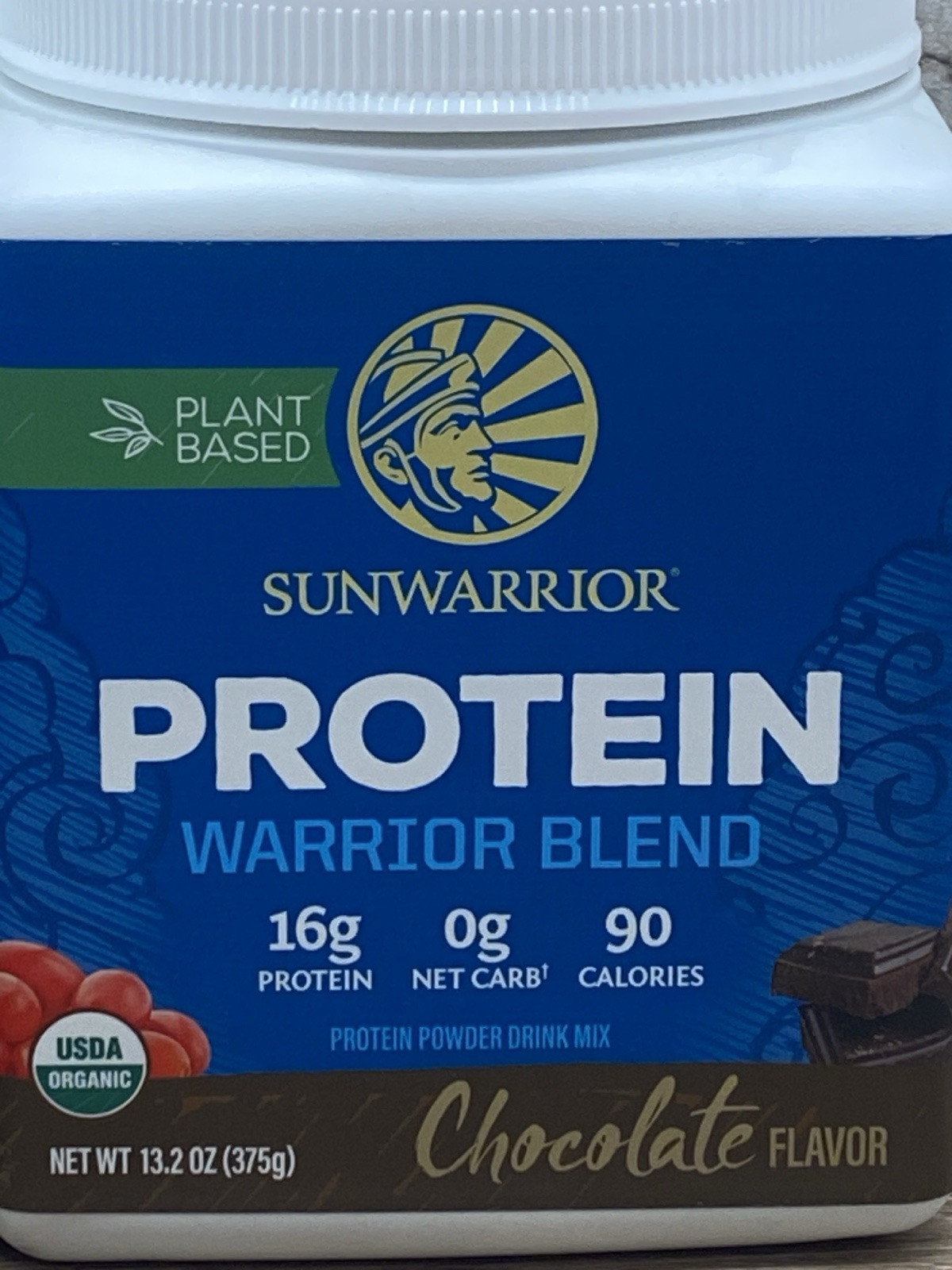 2 Warrior Blend Organic High Performance Protein Powder 13.2 Oz (375g) Chocolate