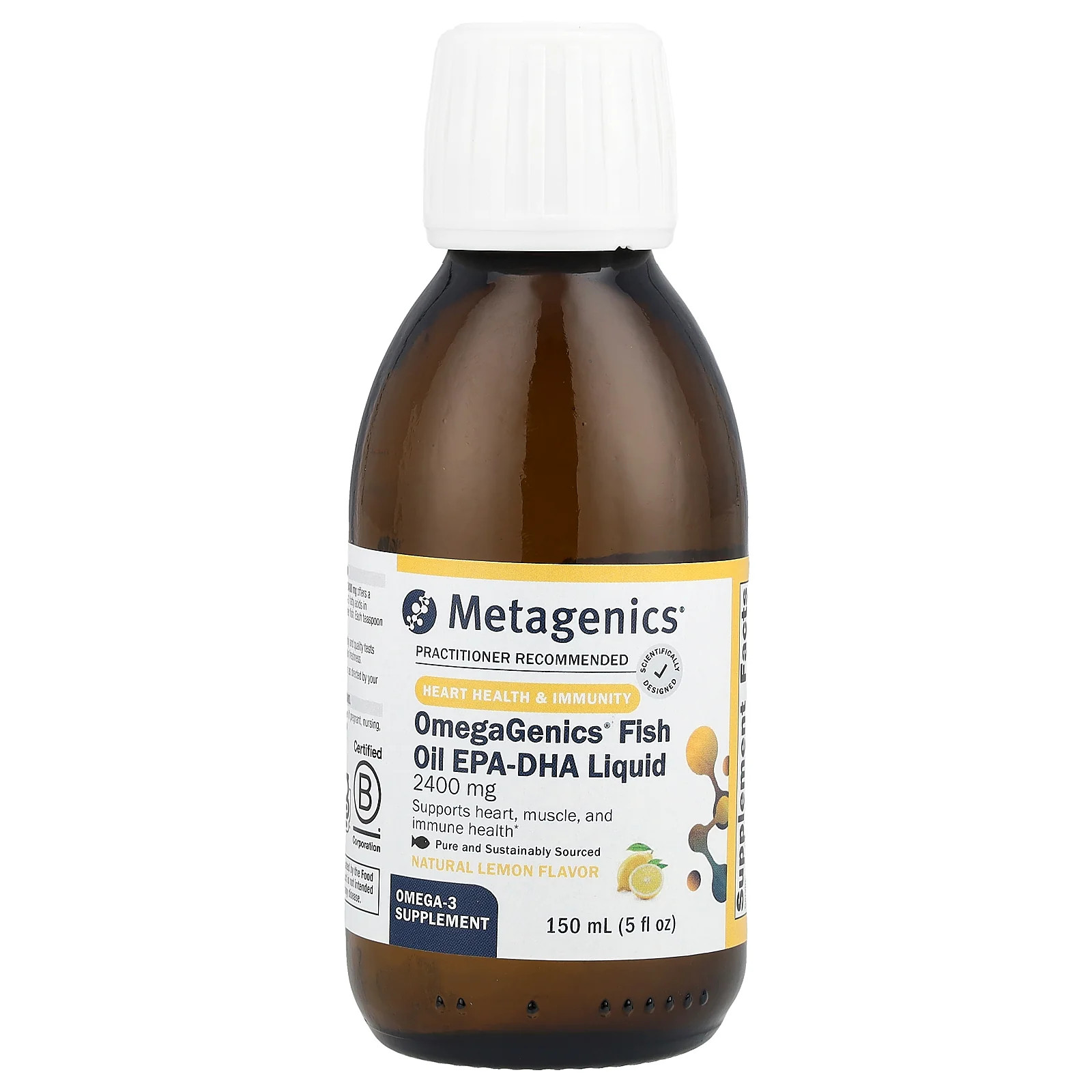 2 X Metagenics, OmegaGenics�, Fish Oil EPA-DHA Liquid, Natural Lemon, 5 fl oz (