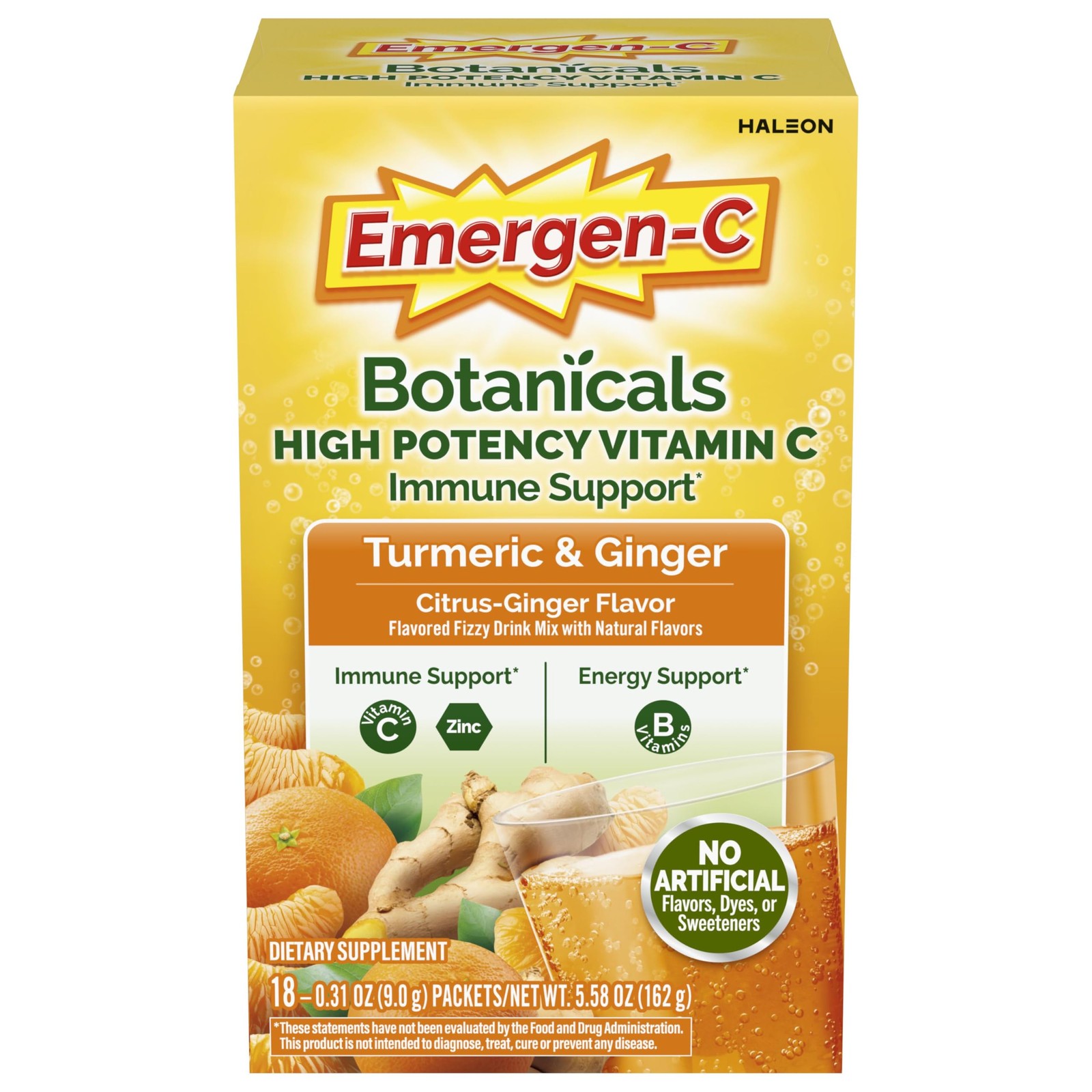 Citrus-Ginger Fizzy Drink Mix, Turmeric and Ginger, Immune Support, Natural F…