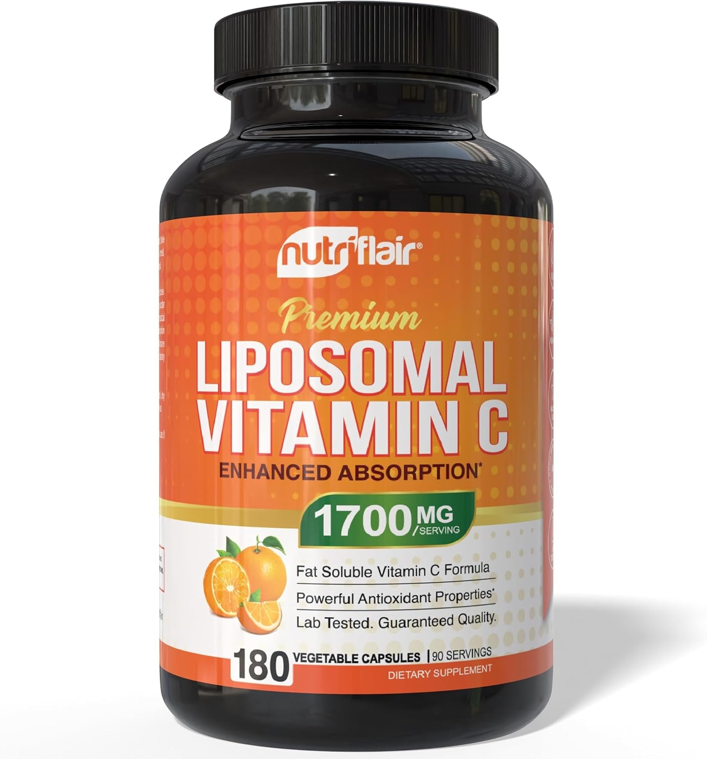 NutriFlair Liposomal Vitamin C 1700mg, 180 Capsules – High Absorption, Fat Solub