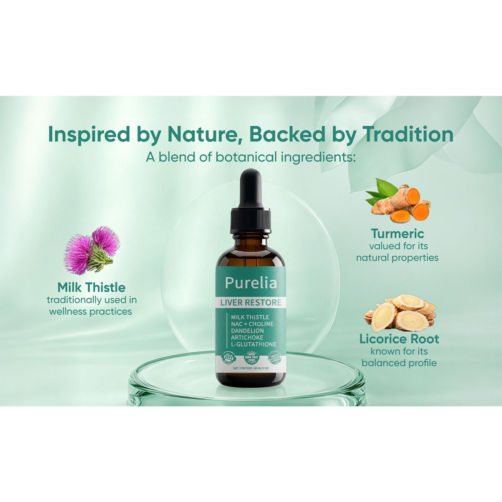 Purelia Liver Restore Drops – Complete Liver Detox Support Supplement 60ml