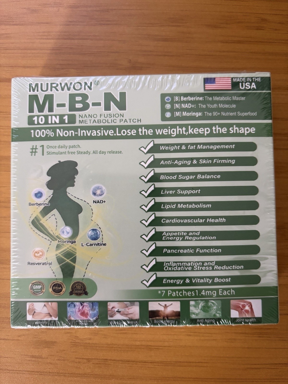 MURWON Nano Fusion 10 in 1 Metabolic Patch Berberine NAD+ Weight Management/Loss