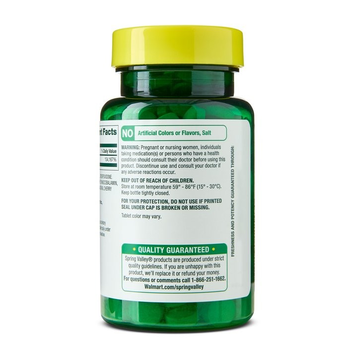 Spring Valley Vitamin B12 2500mcg Quick Dissolve Cherry Tablets, 60 Count