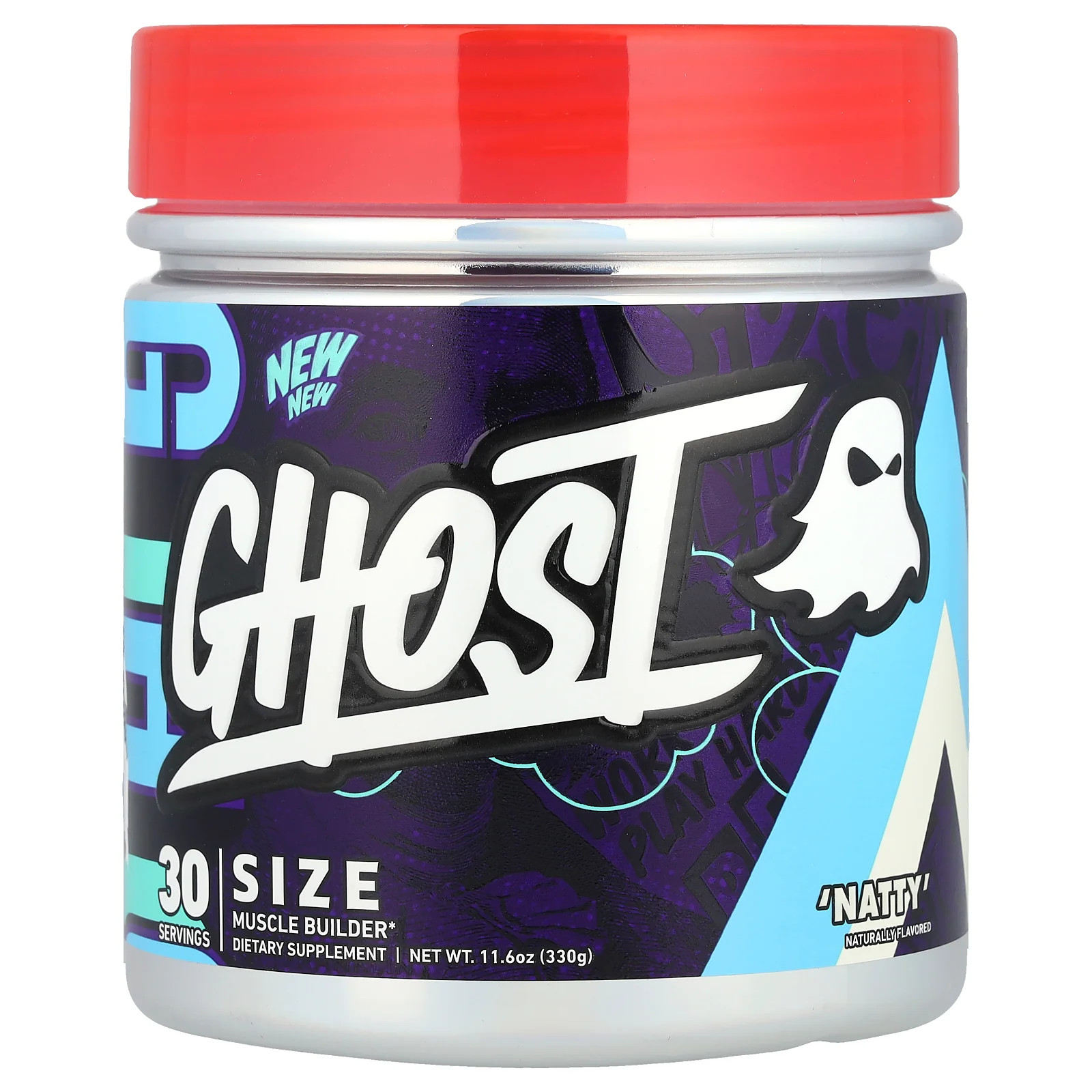 2 X Ghost, Size, Muscle Builder, ‘Natty’, 11.6 oz (330 g)