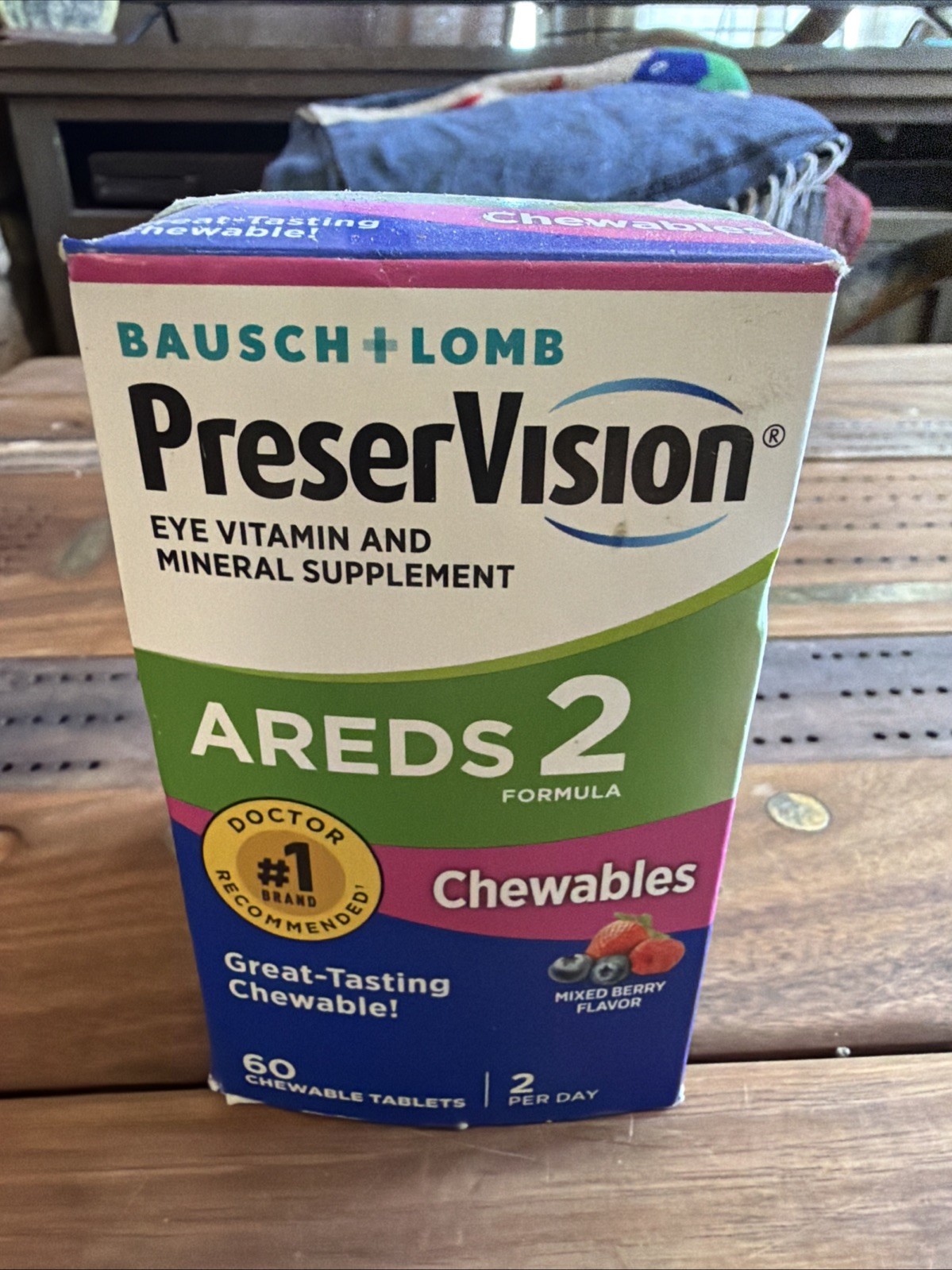 Bausch + Lomb AREDS 2 Mineral & Vitamin 60 Chewables Mixed Berry Exp 06/2027