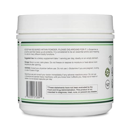 L Glutamine Powder 1.1lbs (100 Servings of 5 Grams Each – Third Party Tested for