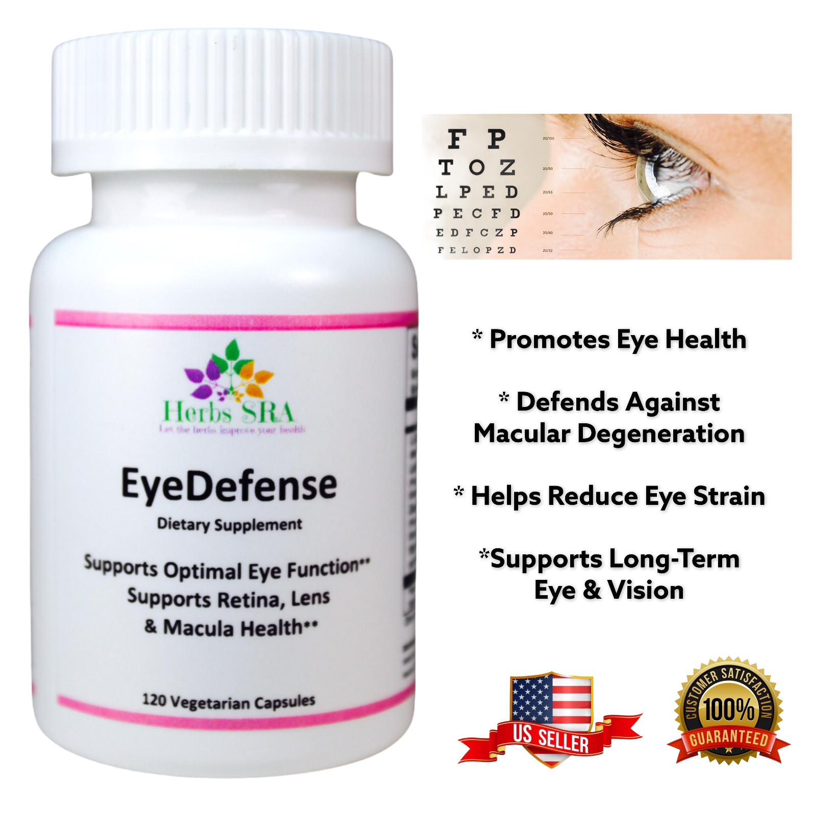 L-CARNOSINE, LUTEIN, ZEAXATHINE, VITAMIN A, 120 Capsules, Healthy vision Formula