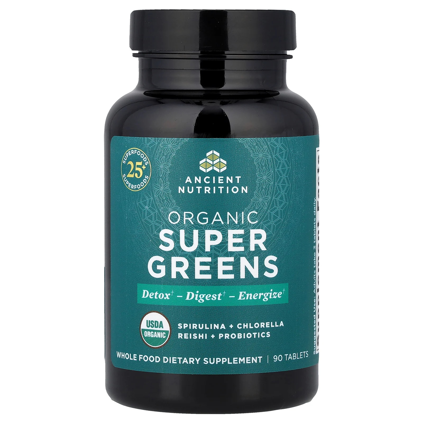 2 X Ancient Nutrition, Organic Super Greens, 90 Tablets