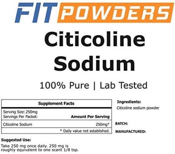 10g Citicoline Powder for Cognitive Function and Eye Health with Scoop