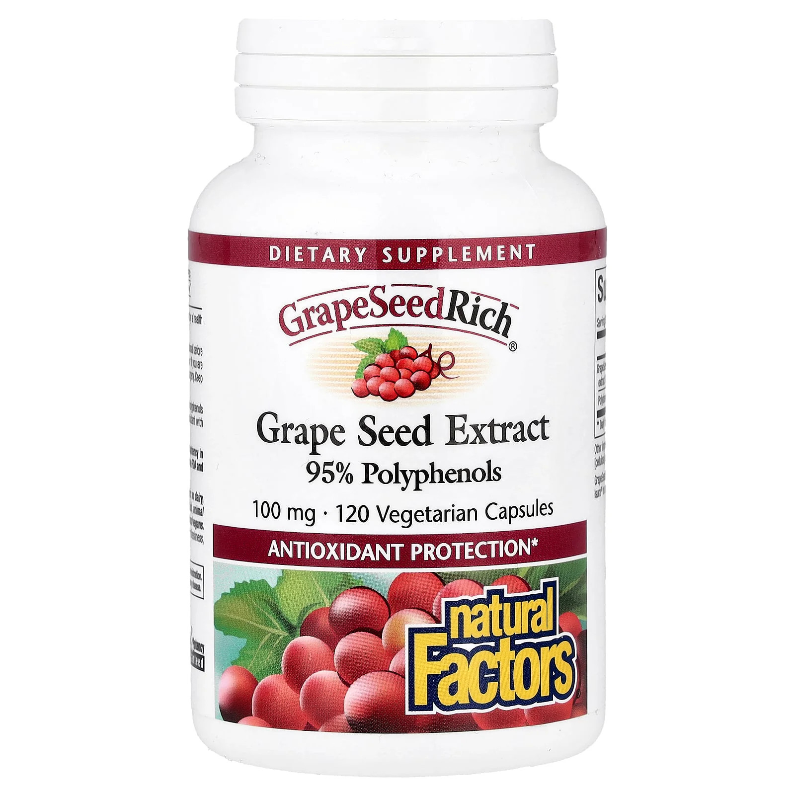 2 X Natural Factors, GrapeSeedRich�, Grape Seed Extract, 100 mg, 120 Vegetarian