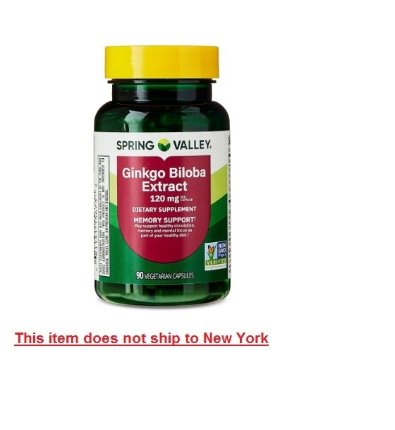 Spring Valley Ginkgo Biloba Extract General Wellness Capsules 120 mg 90 Count
