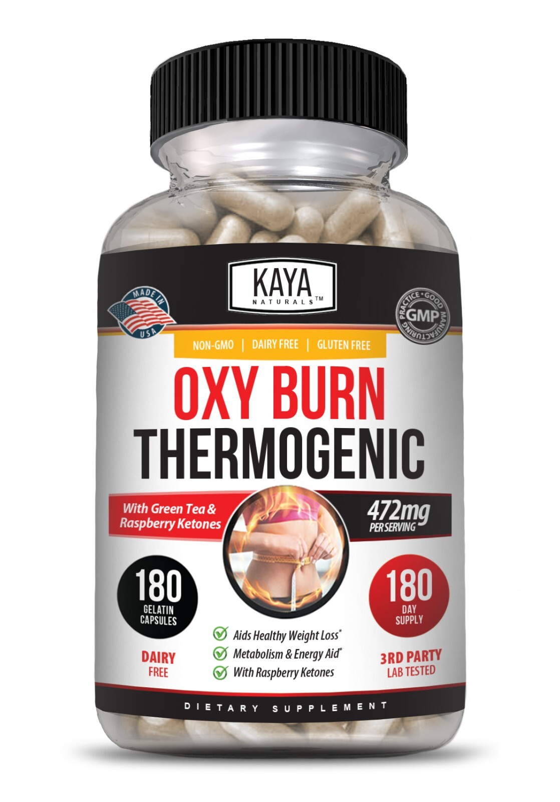 Premium Oxy Burn Thermogenic 180ct 471mg Appetite Control Weight Loss Fat Burner
