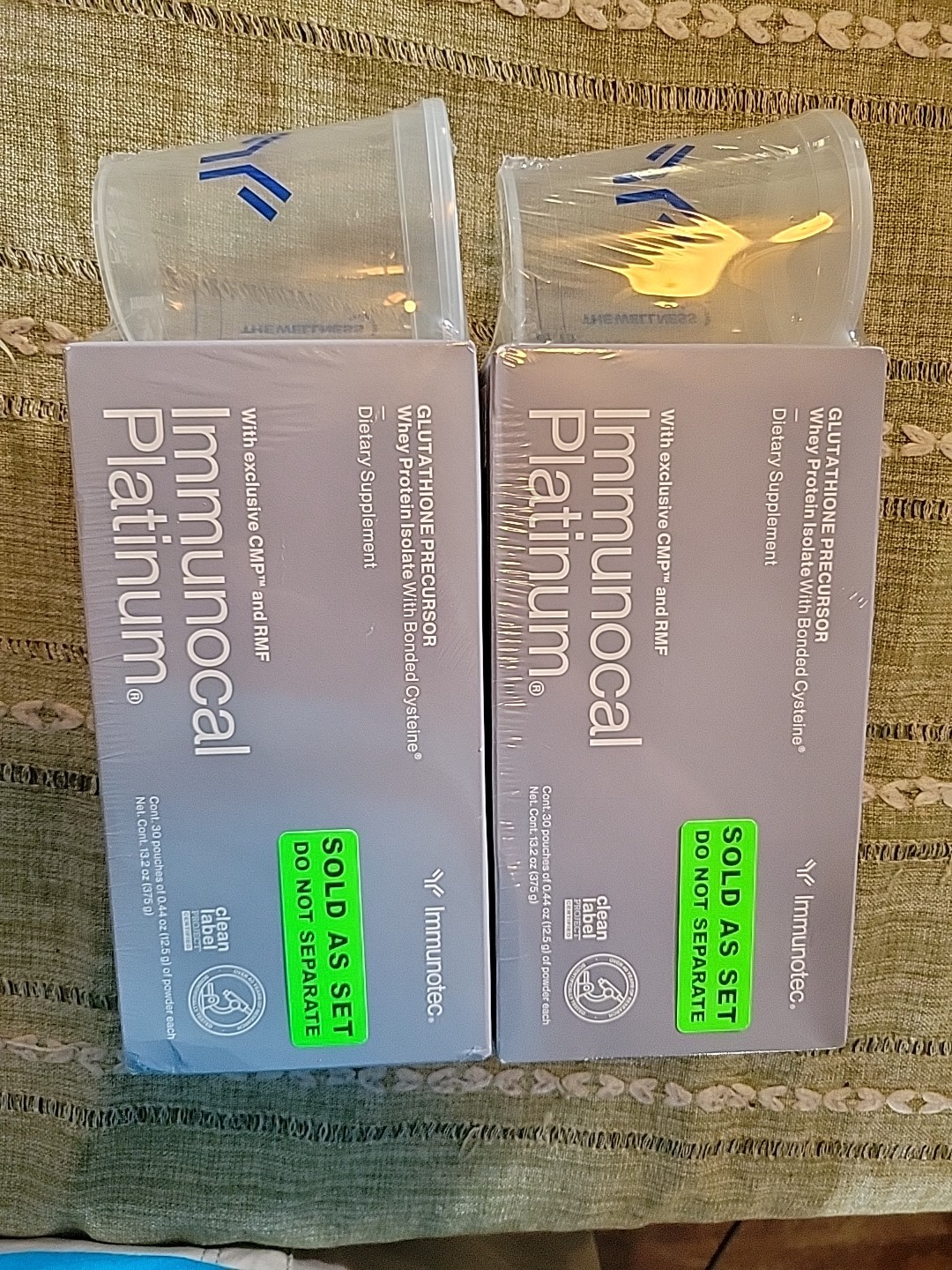 Immunotec: Immunocal Platinum. 2 boxes. Brand New With Mixing Cup. 30 Pouches Ea