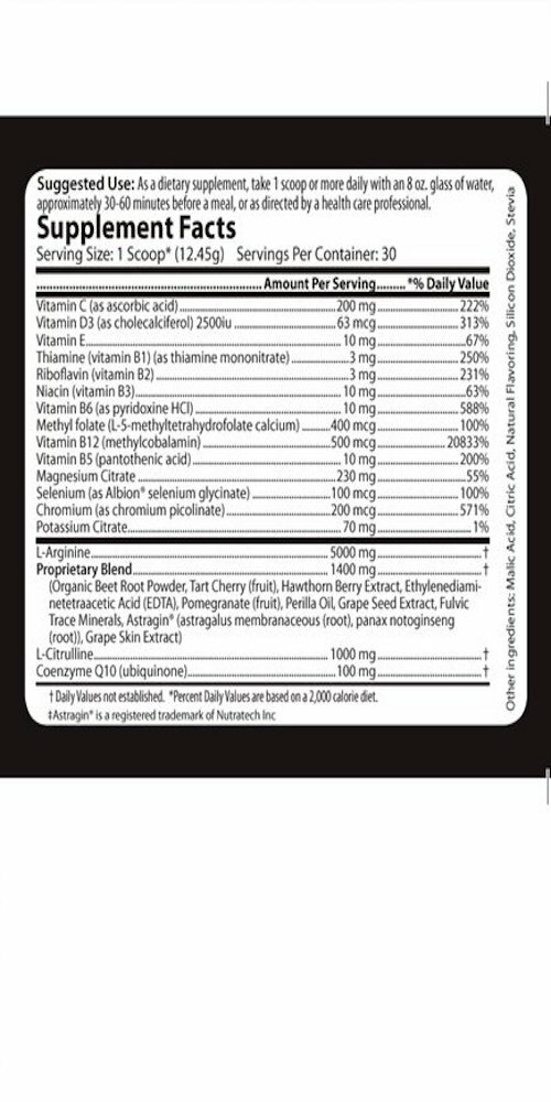 L-Arginine 5000mg | Pre Workout | Cardio Amaze, Cherry