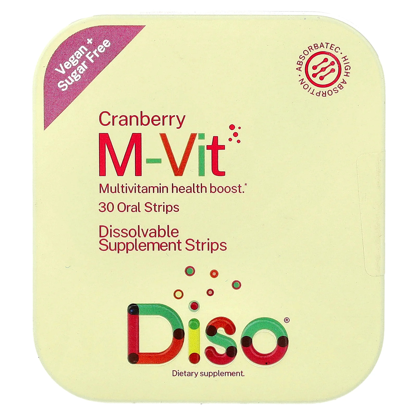2 X Diso, M-Vit, Cranberry, 30 Oral Strips