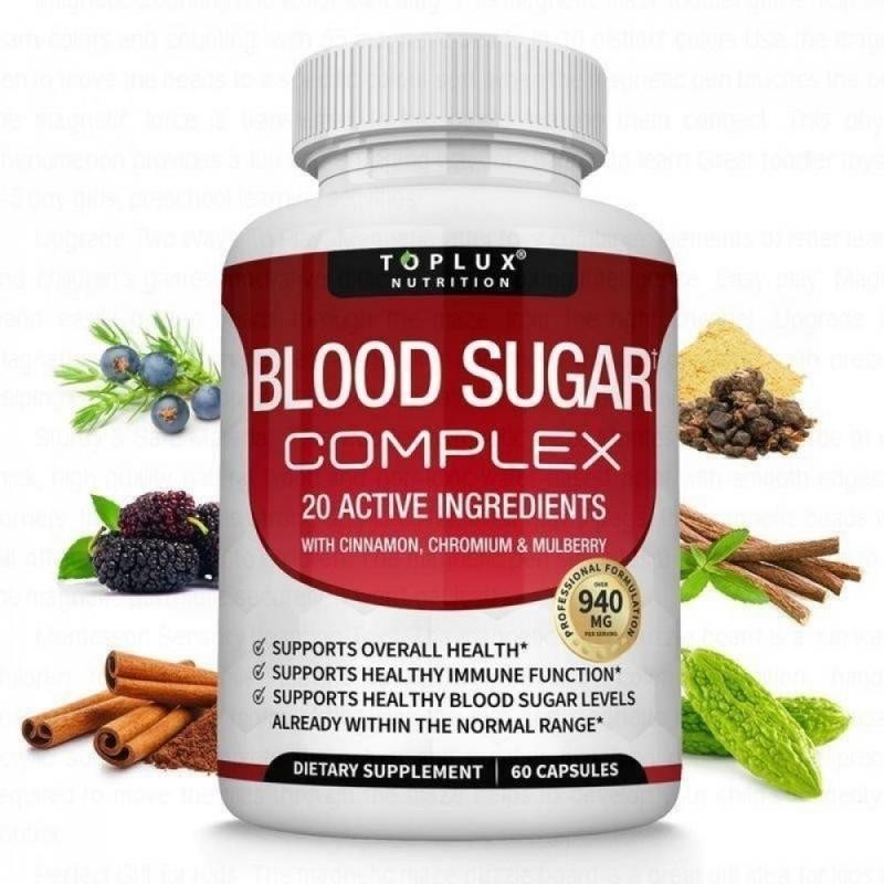 Blood Sugar Complex Supplement – Supports Healthy 60 Count (Pack of 1)
