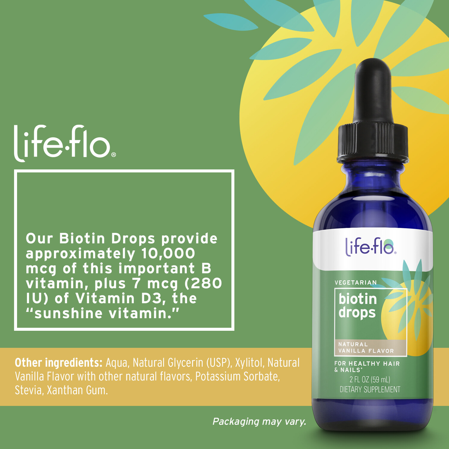 Life-Flo Biotin Drops 10,000 mcg w/ Vitamin D3 2oz