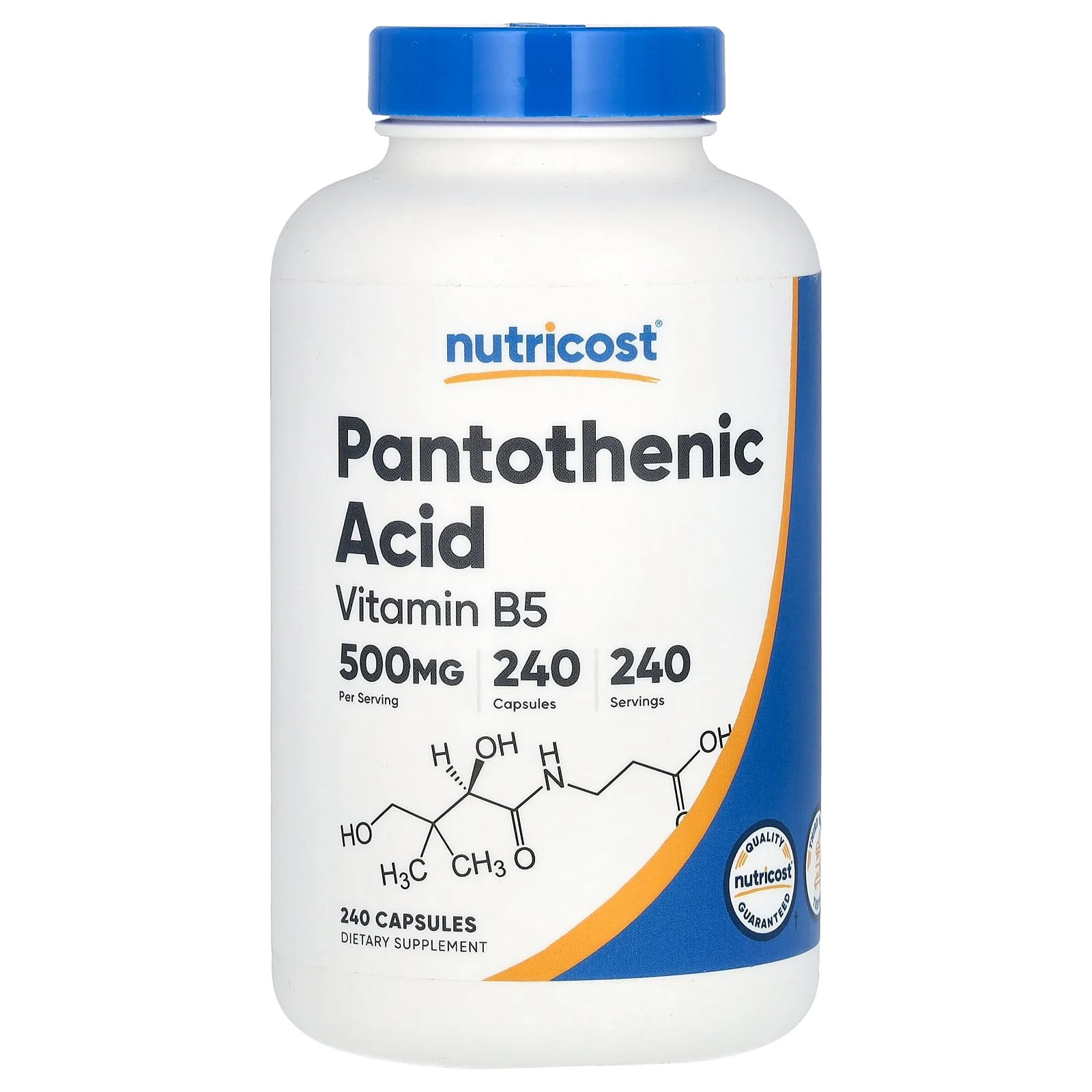 2 X Nutricost, Pantothenic Acid, 500 mg, 240 Capsules