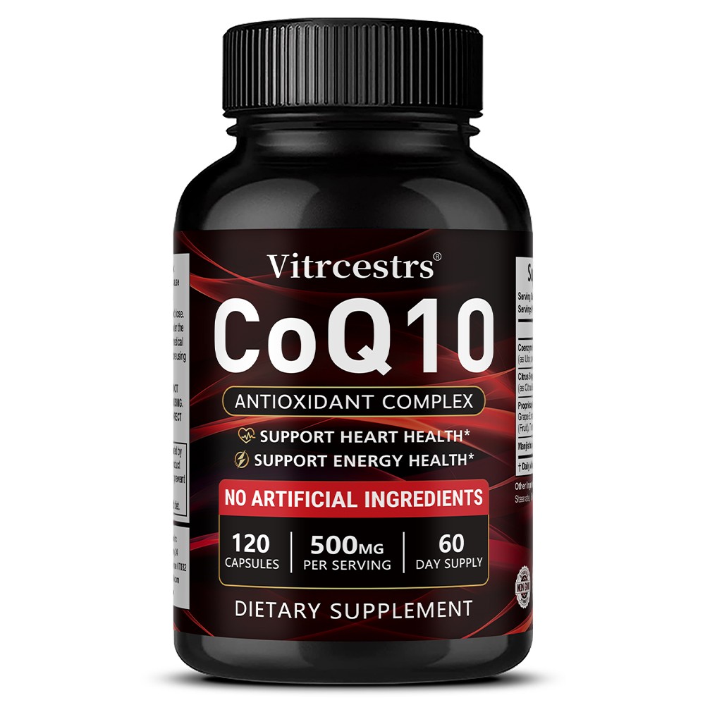 Vitrcestrs 500mg CoQ10 Antioxidant Complex 30/60/120Caps- Supports Heart Health
