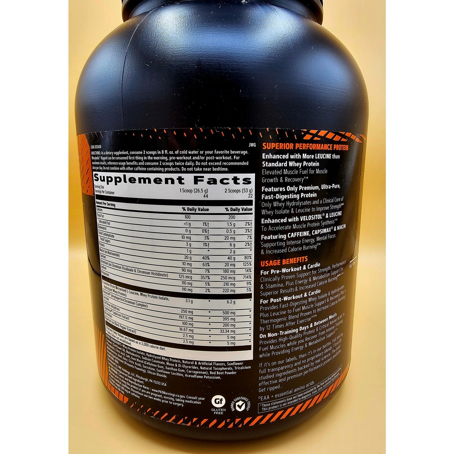 (2) GNC AMP Wheybolic Ripped Strawberries & Cream 2.6 lb / 22 Serv Each EXP 1/28