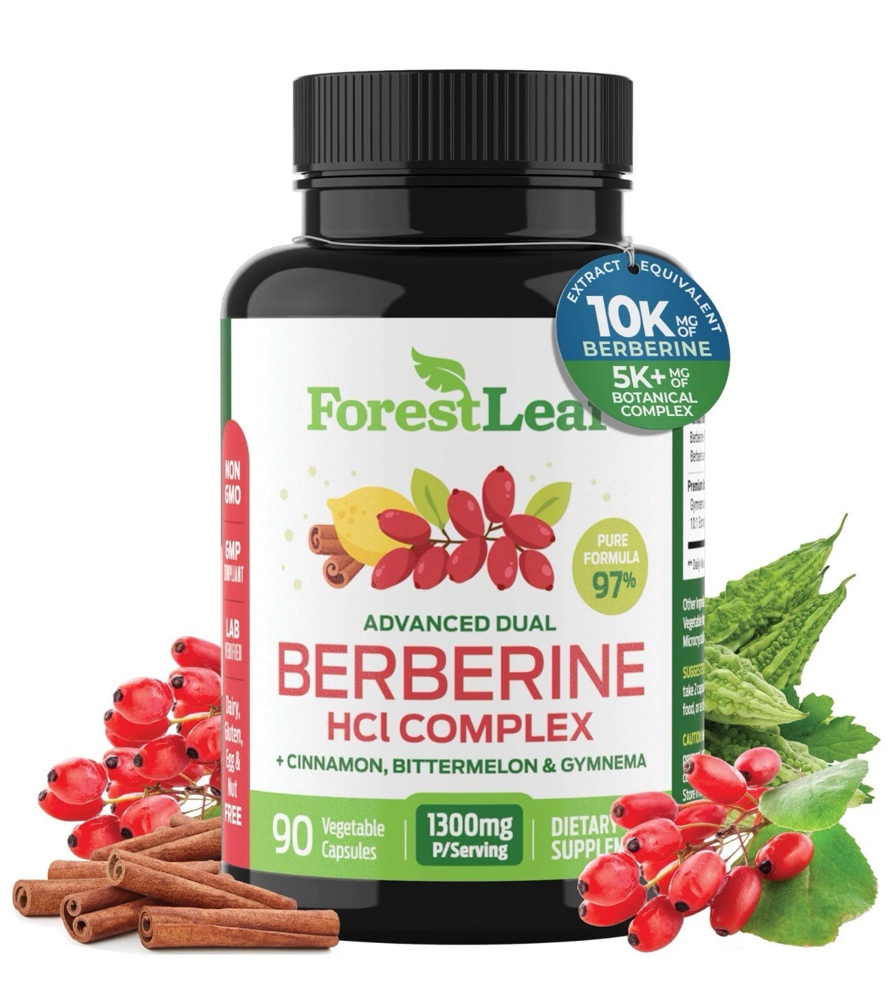 Berberine Supplement 1300mg per Serving- 97% Tested Ultra High Potency
