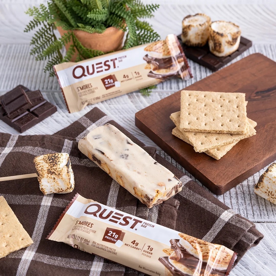 QUEST S’mores Protein Bars Natural Flavors- 4 Bars in a Box – 4 BOXES