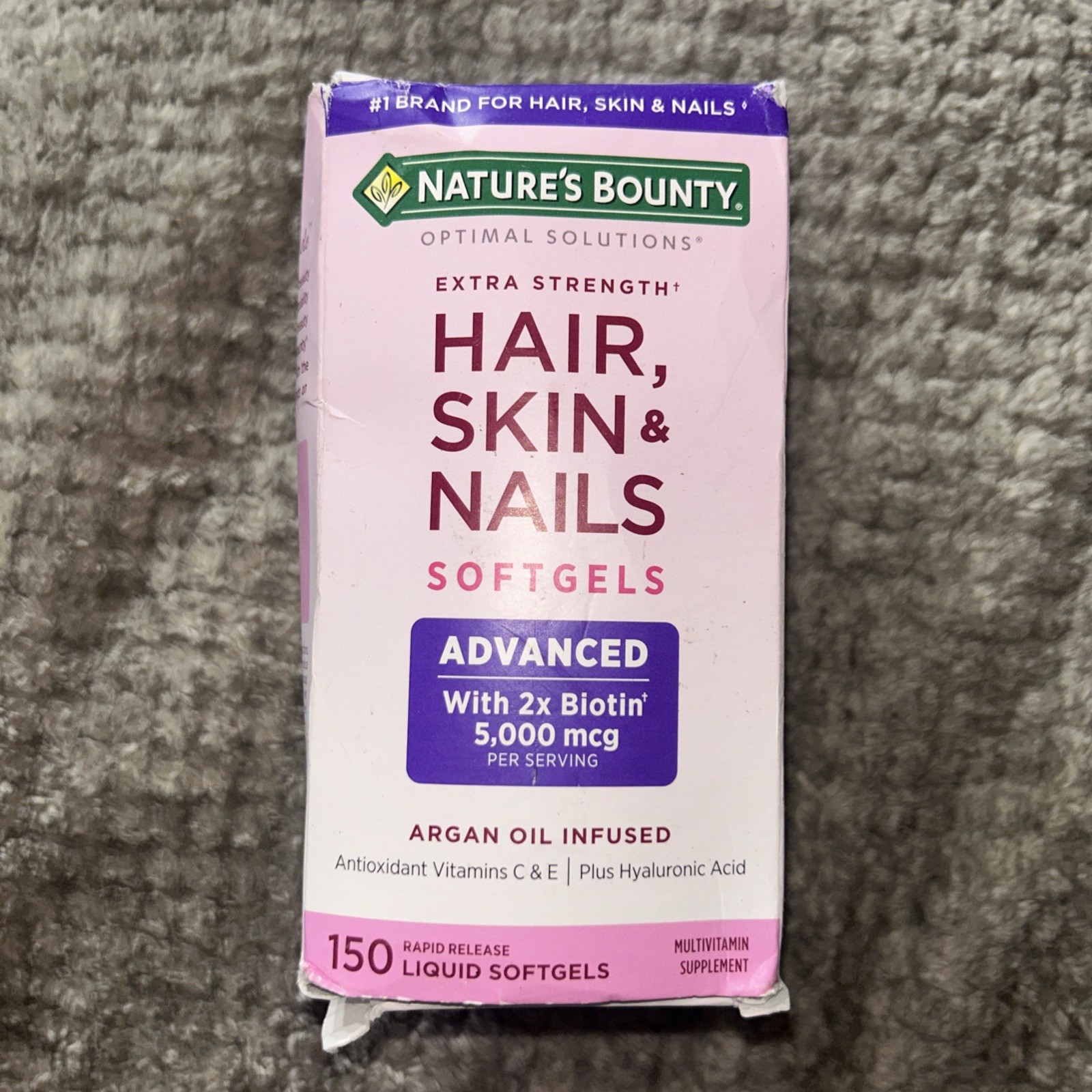 Nature’s Bounty – Hair Skin Nails Extra Strength Biotin 150 Softgels Exp. 12/26