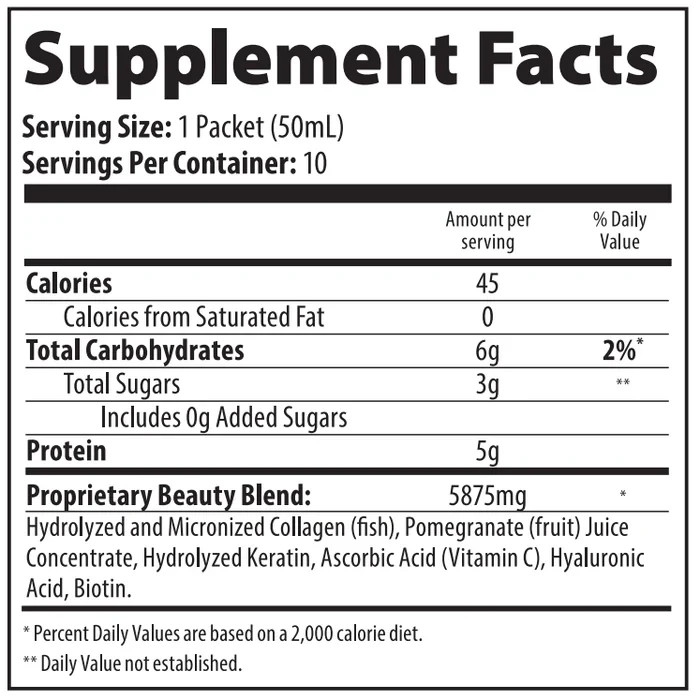 THREE Collagene Marine Collagen Drink Packets Hyaluronic Acid Biotin 10 Count