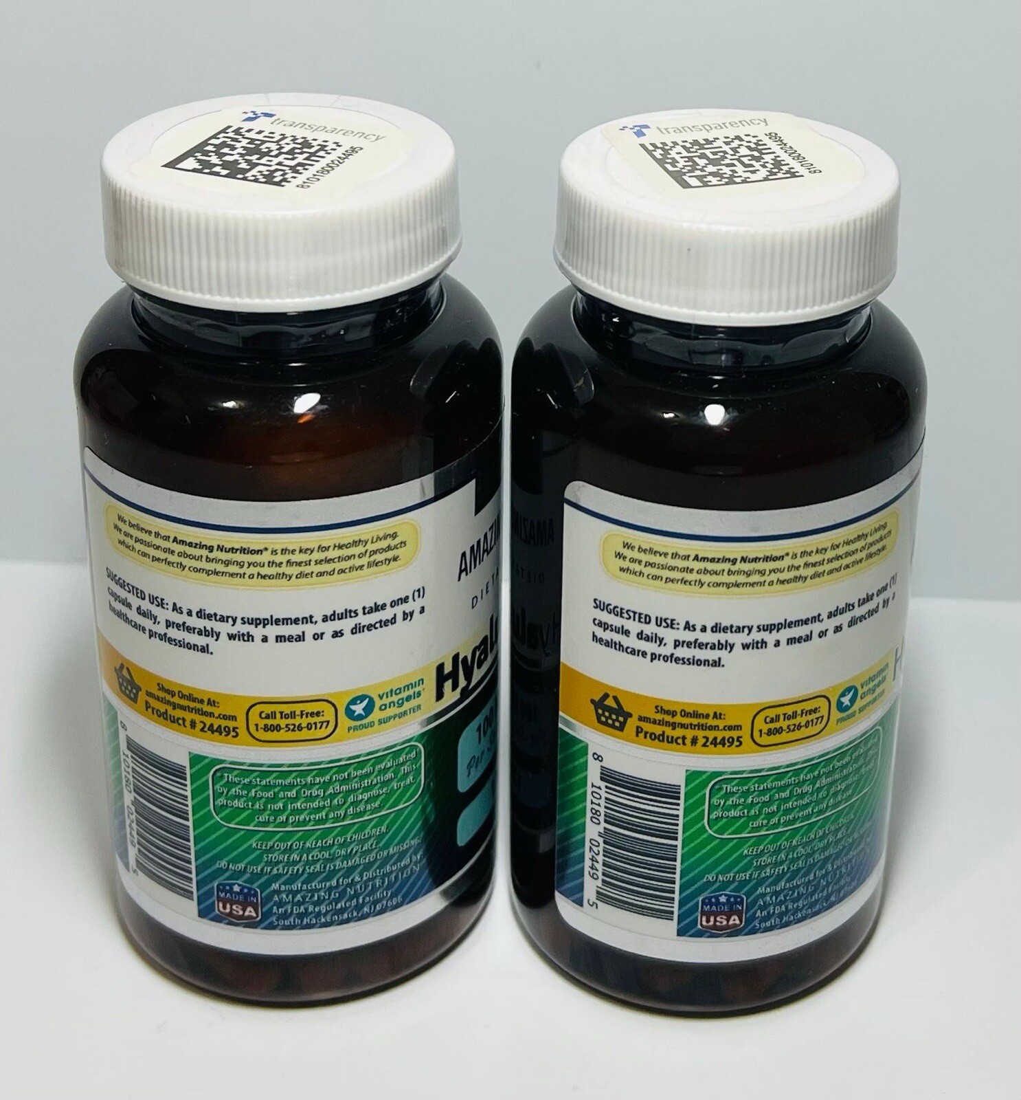 Amazing Formulas Hyaluronic Acid 100 mg Dietary Supplement 120 Count✅Duo Pack