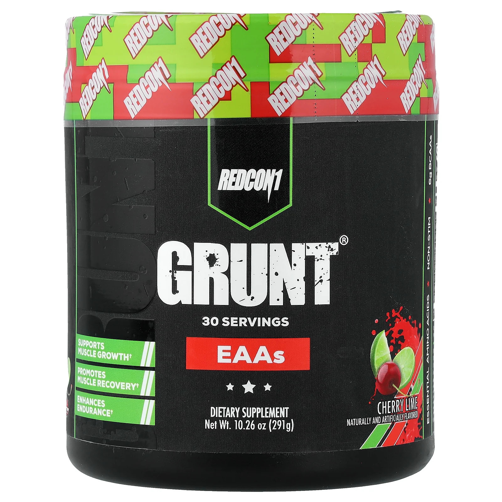 2 X Redcon1, Grunt�, EAAs, Cherry Lime, 10.26 oz (291 g)