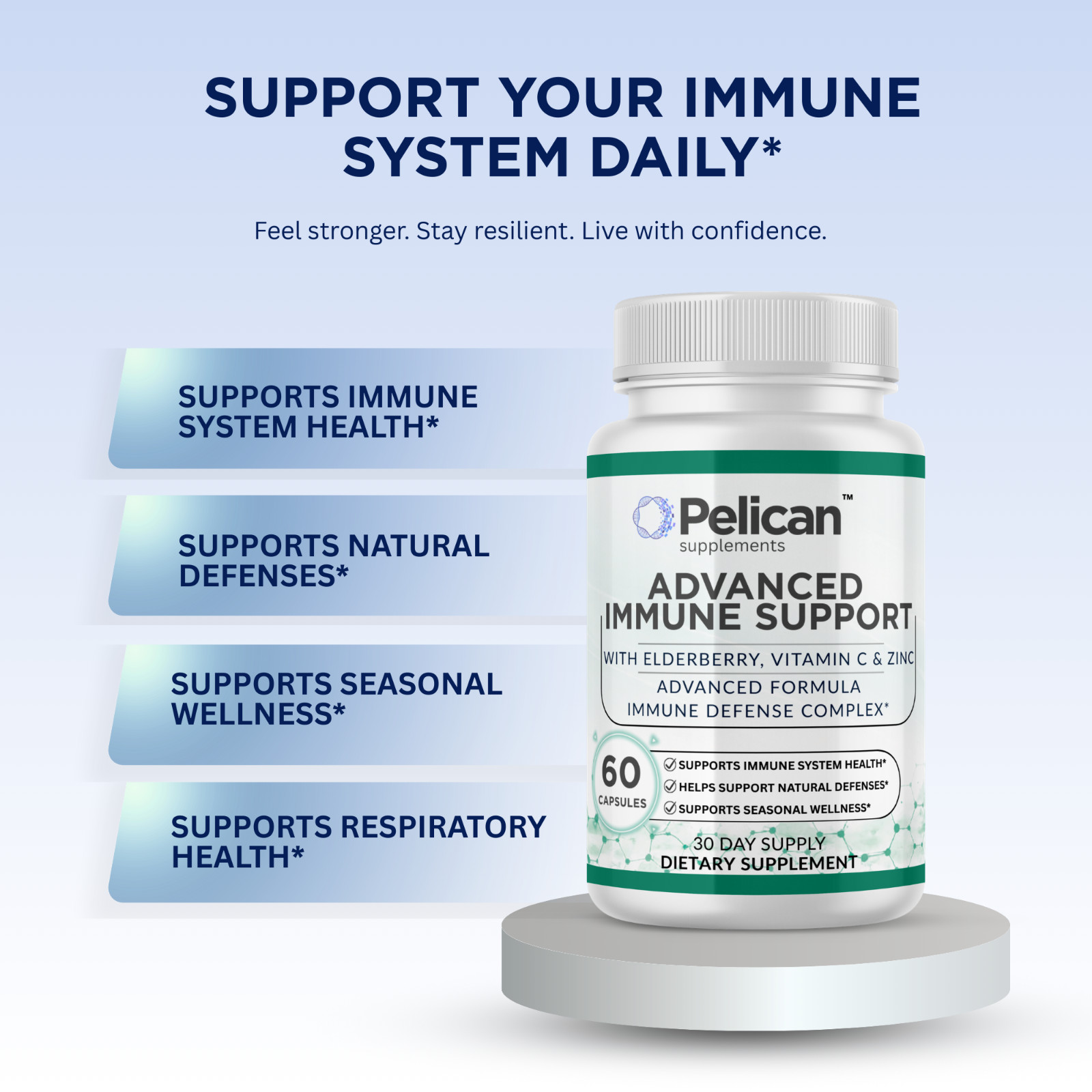 Pelican Advanced Immune Support – Immune Health & Wellness – 60 Capsules