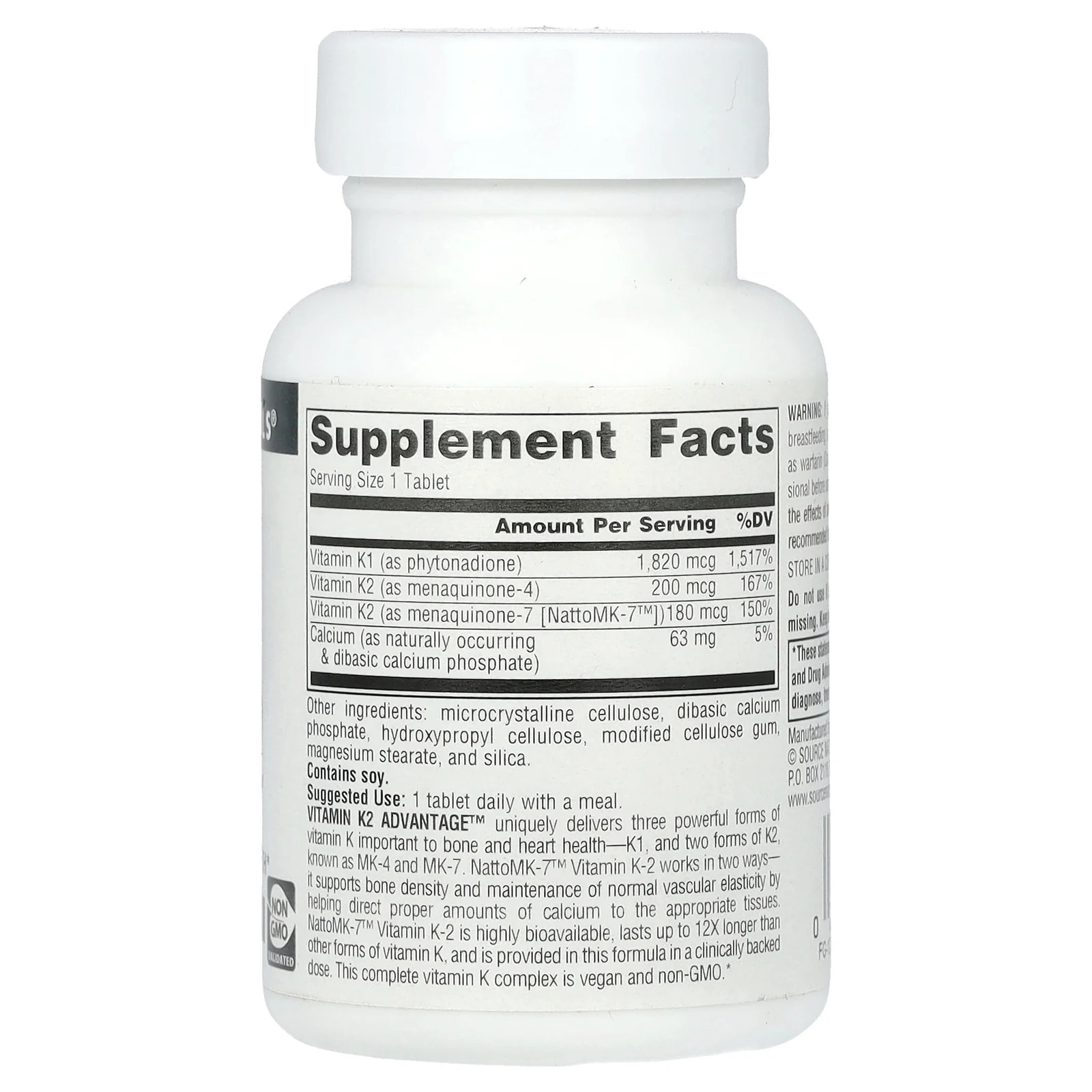 2 X Source Naturals, Vitamin K2, 60 Tablets
