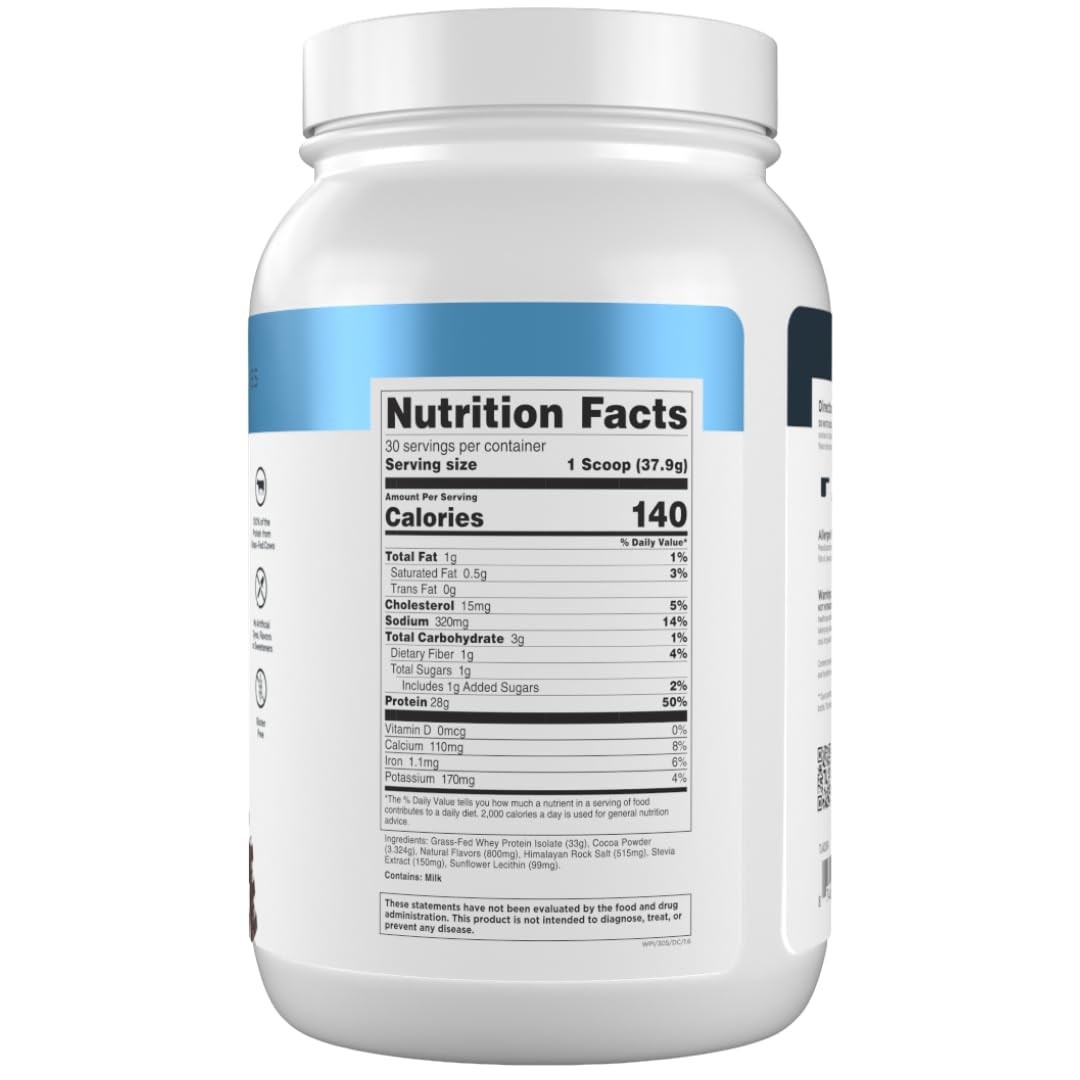 Transparent Labs Grass-Fed Whey Protein Isolate – 30 Servings (Pack of 1)