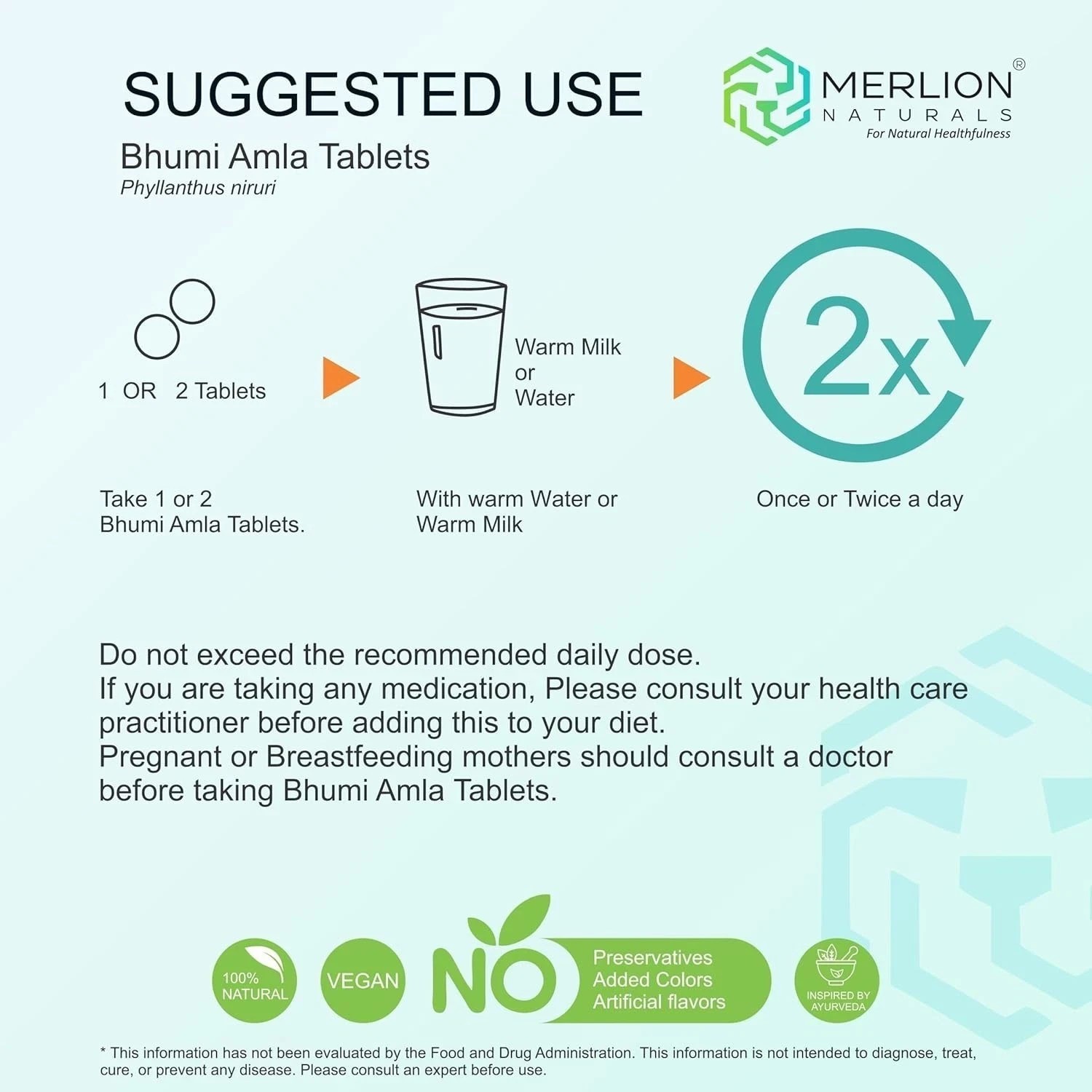 Merlion Naturals Bhumi Amla Tablets, Phyllanthus niruri, 500mg (120 Tablets) J43