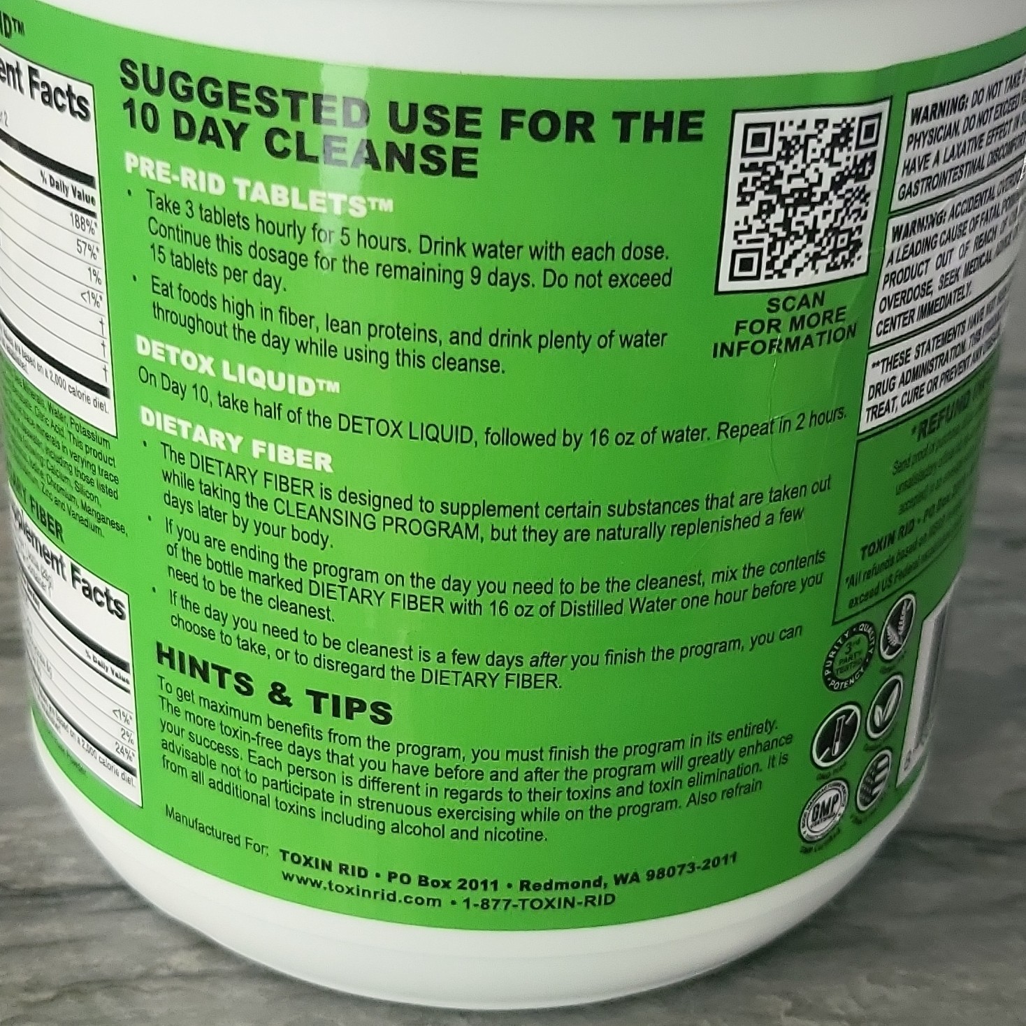 Toxin Rid – 10 Day Detox Kit – Natural Ingredients – Vegan – From Manufacture