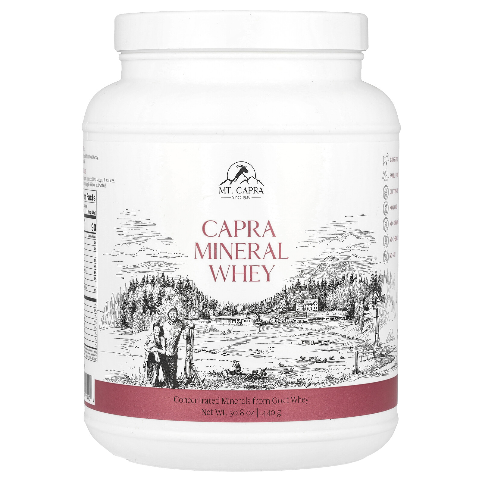 Mt Capra Capra Mineral Whey 50 8 oz 1440 g All-Natural, Chemical-Free,