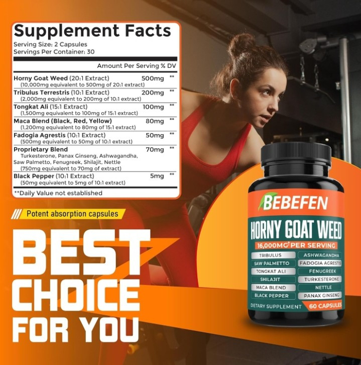 Horny Goat Weed for Men 16000mg with Maca…exp 09-2026………………….195