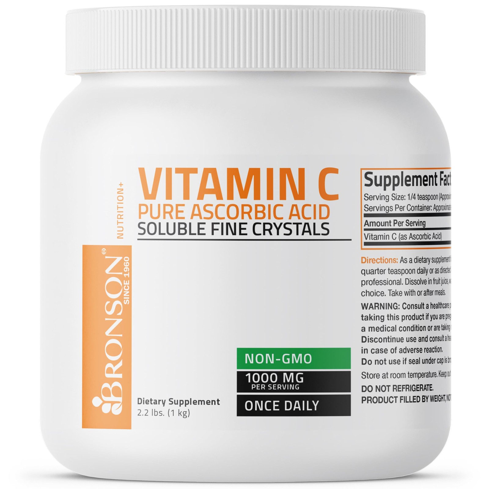 Bronson Vitamin C Powder Pure Ascorbic Acid Soluble 35.3 Ounce (Pack of 1)