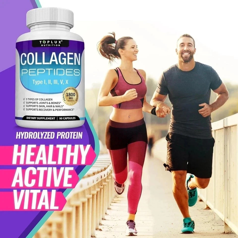 Advanced Collagen Peptides 1800 MG Hydrolyzed Anti-Aging (Types I,II,III,V,X)
