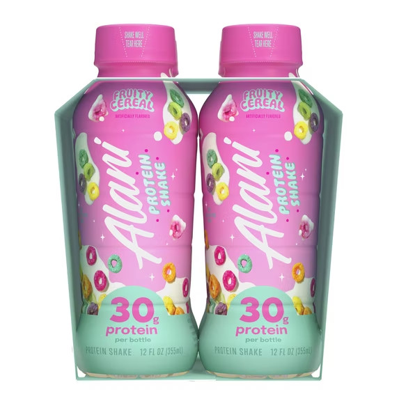 Alani Nu Protein Shake, Fruity Cereal, 12 fl oz, 4 Pack, Bottles, 30g Protein, G