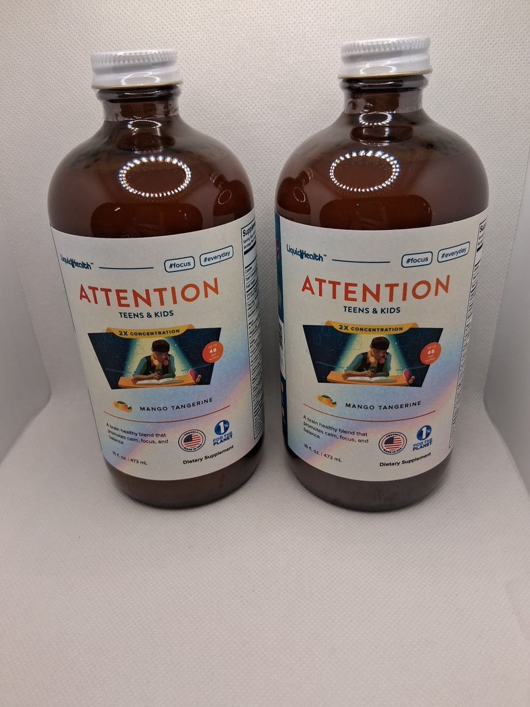 Liquidhealth Attention Teens&kids Mango Tangerine Getting 2 Bottles Exp 7/2/26