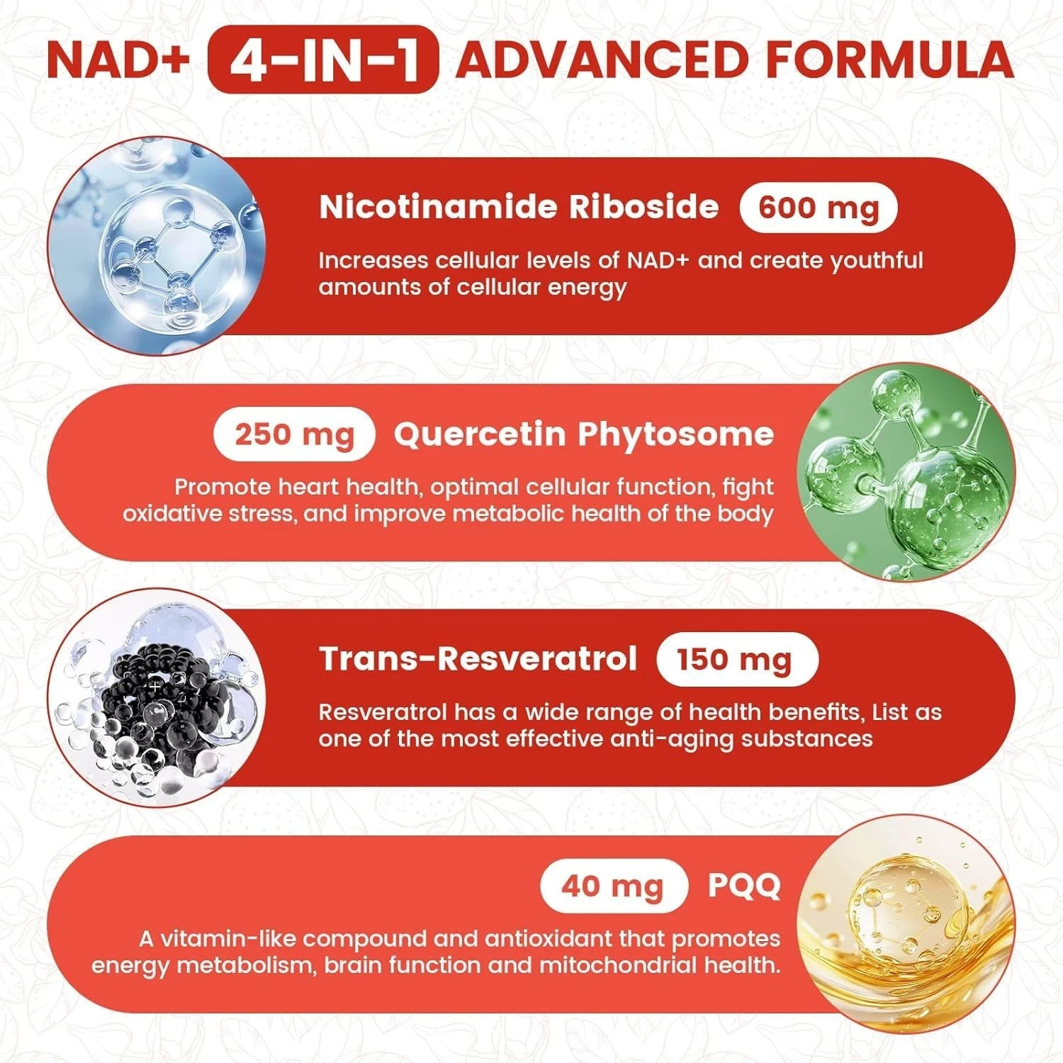 30 Packets NAD+ Dietary Supplement, Anti-Aging for Women & Men Energy Focus