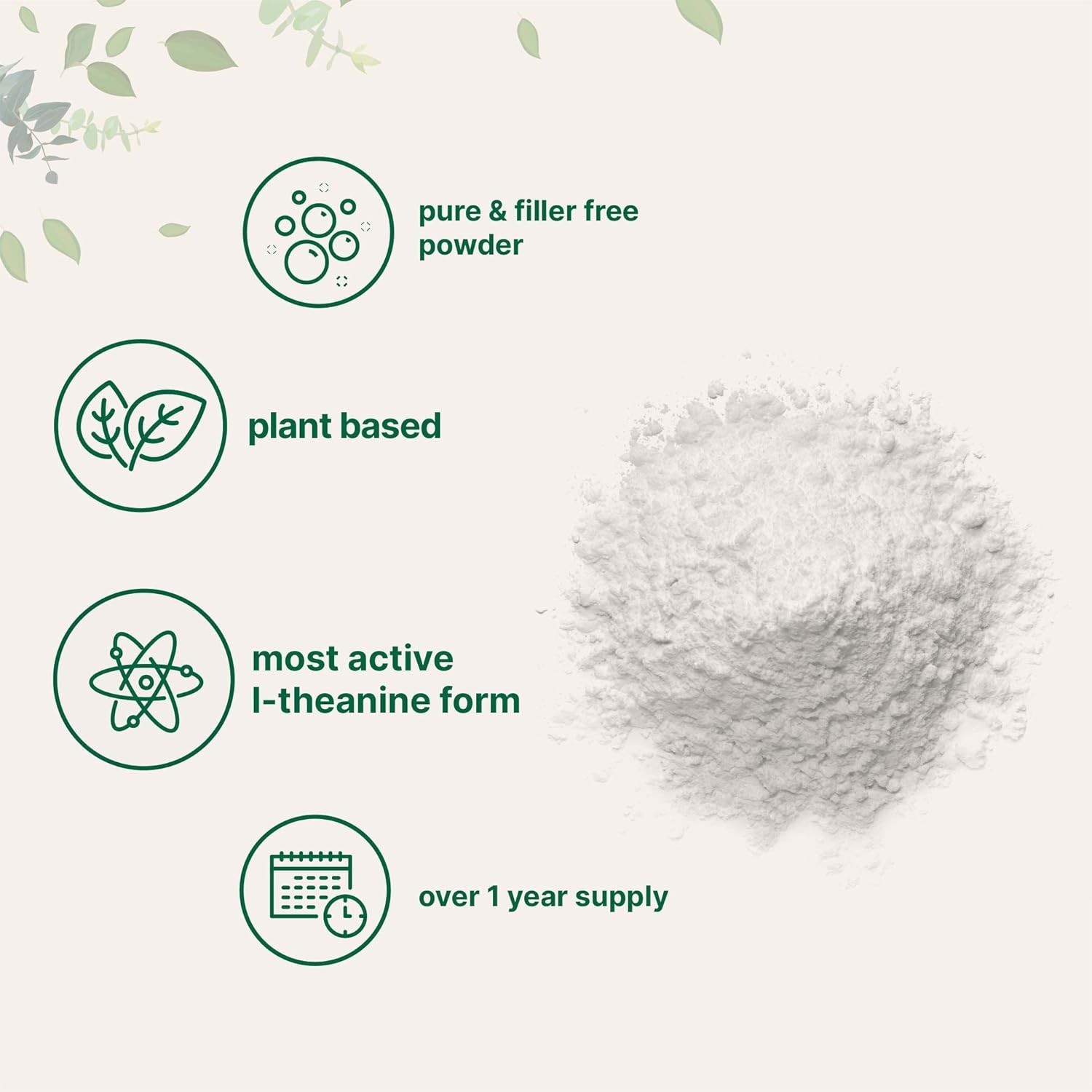 Pure L-Theanine Powder, 100g – and Filler-Free for -Round Relaxation