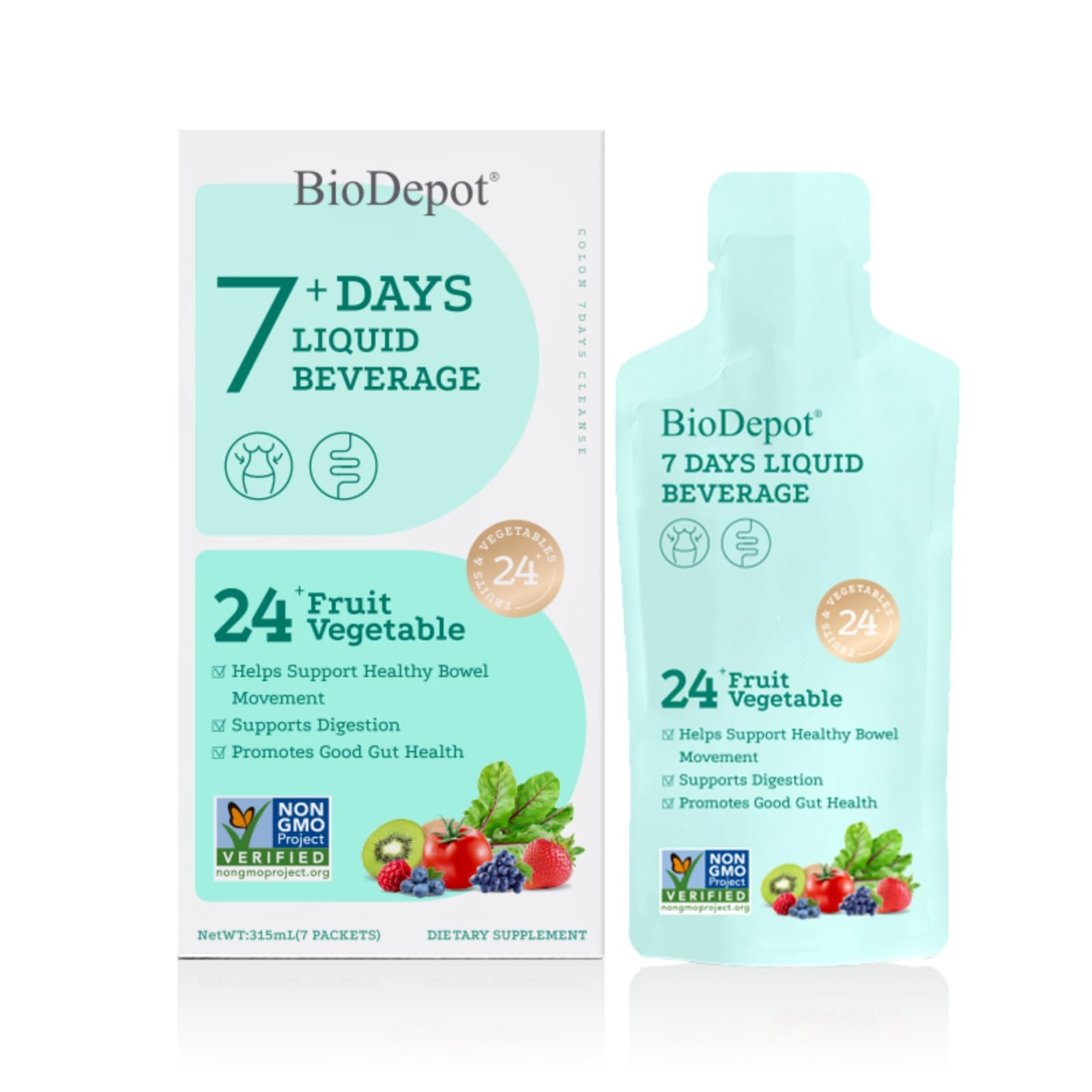 Biodepot 7 Days Colon Cleanse Liquid Beverage Gut Health Detox Clean for Wom…