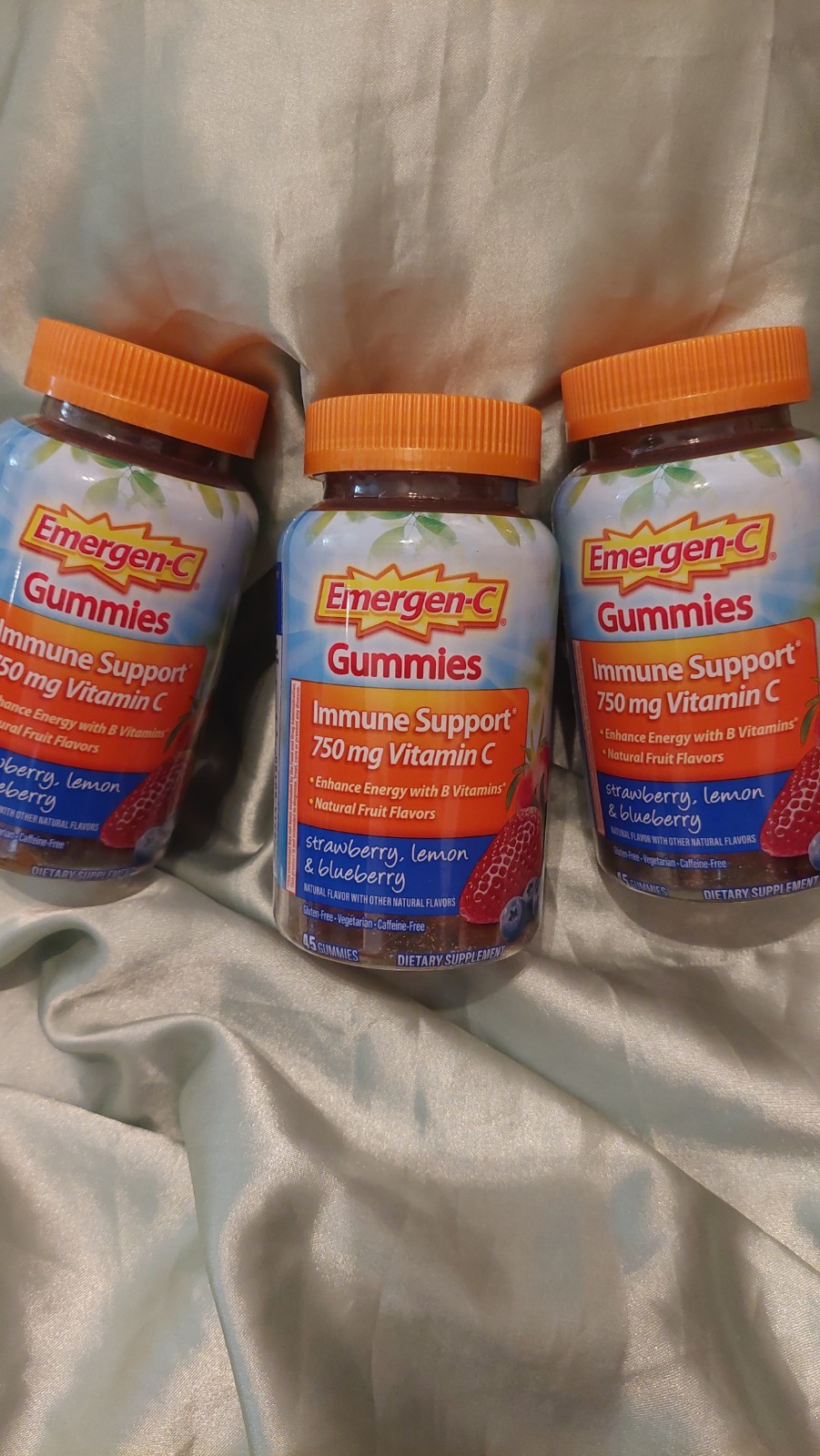 3 Emergen-C Immune Support Vit C Zinc 45×3=135 760mg Gummies-Free Shipping!