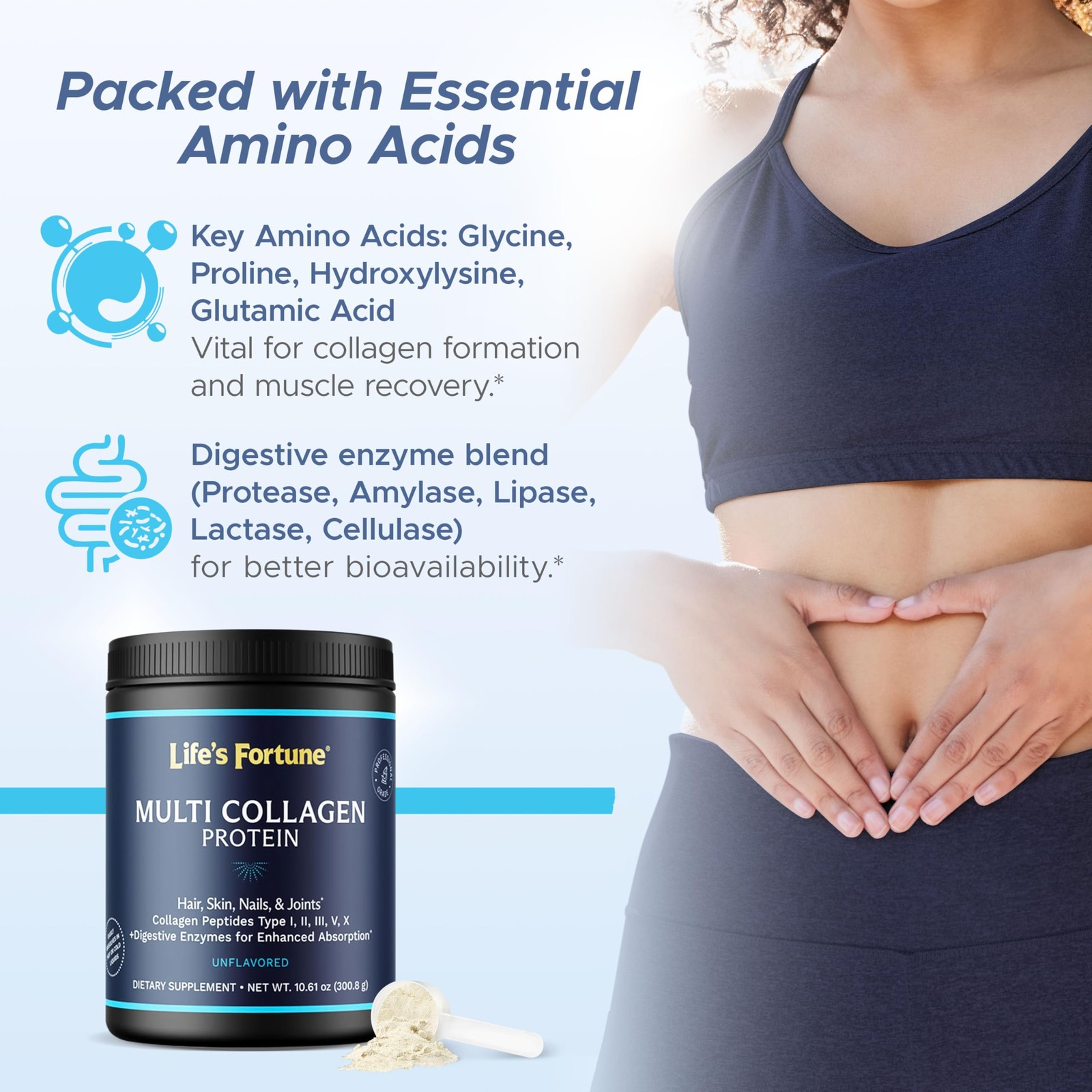 Life’s Fortune Multi Collagen Peptides Powder Drink Plus, for Women & Men Ty…