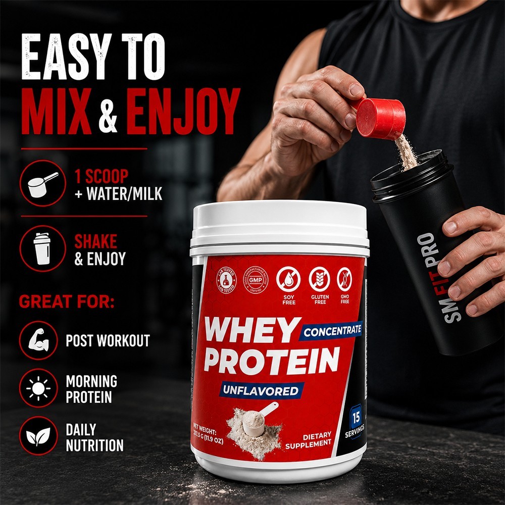 Whey Protein Concentrate Powder Unflavored (15 servings) Sm Fit Pro