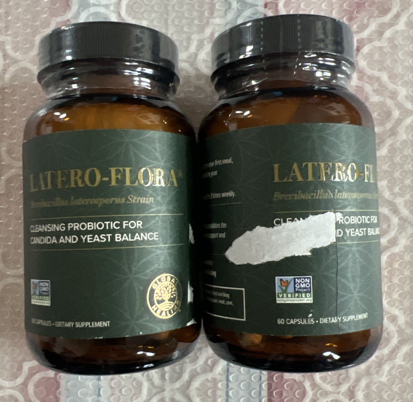 2 Latero-Flora Probiotic Global Healing Center 60 Caps Was BB 06/26