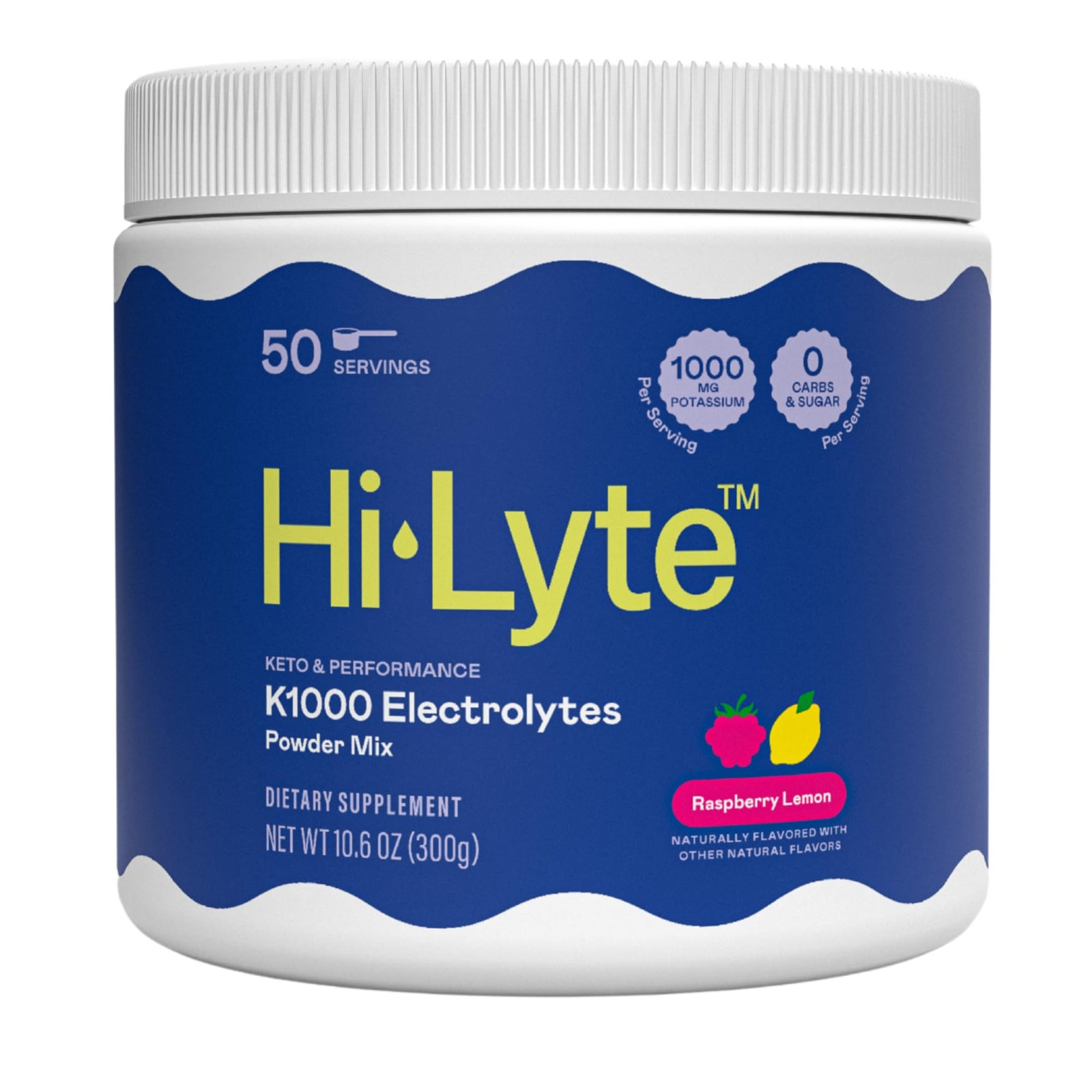 Hi-Lyte Keto K1000 Electrolyte Powder | Raspberry 10.5 Ounce (Pack of 1)