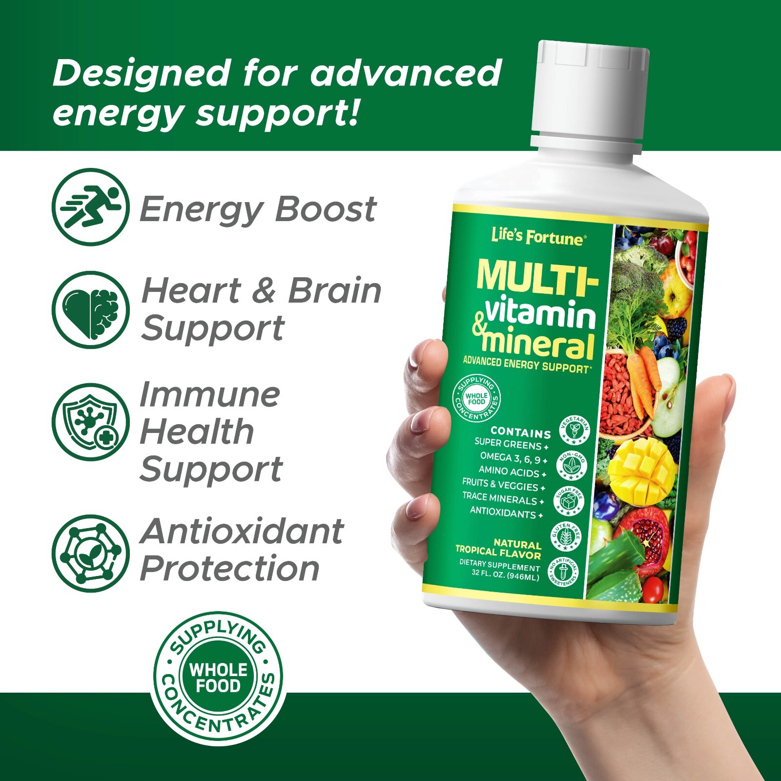 Life’s Fortune Whole Food Multivitamin Liquid 32 Fluid Ounces